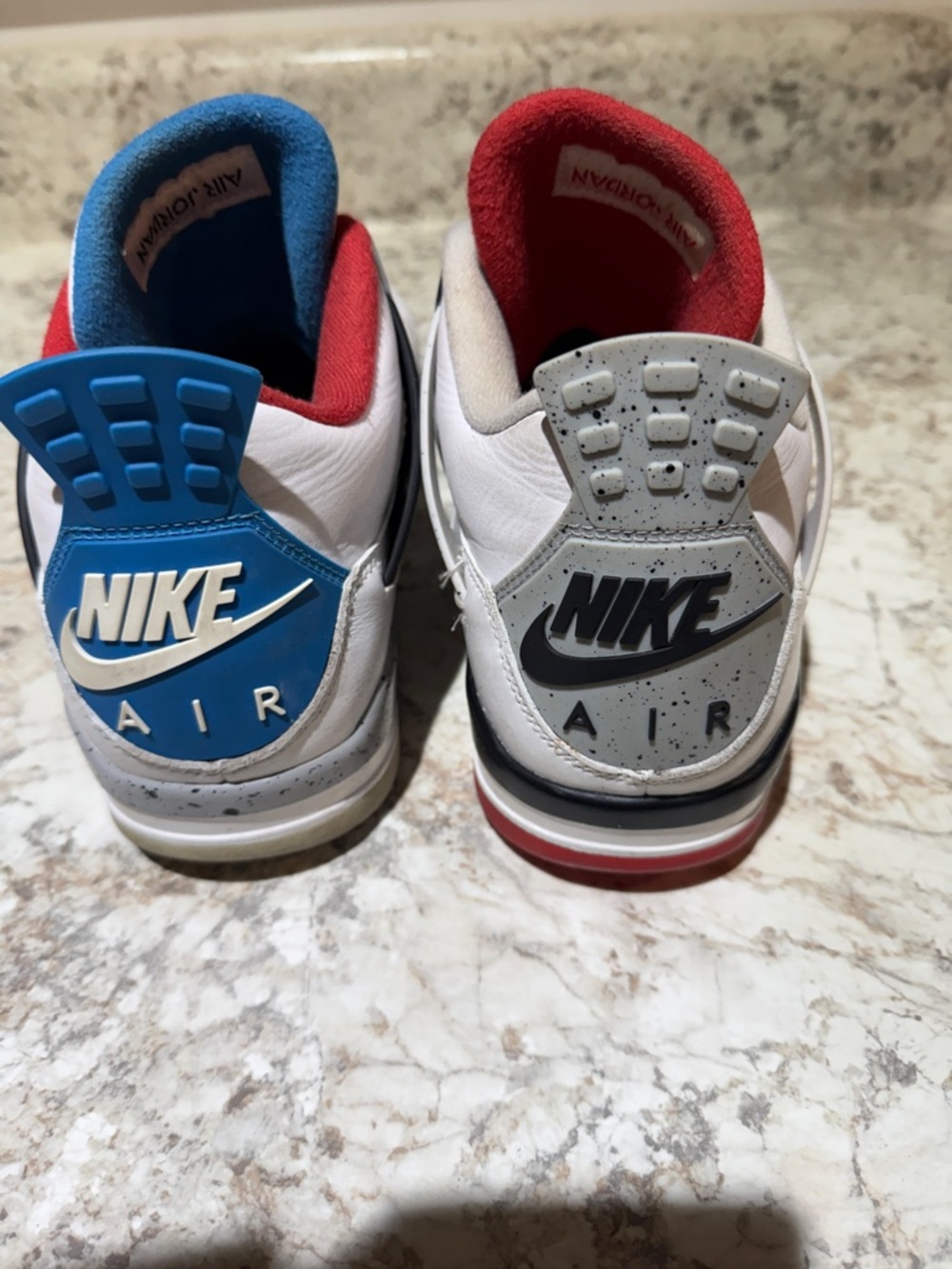 Jordan Men's Athletic Sneakers - White with Blue & Red Accents
